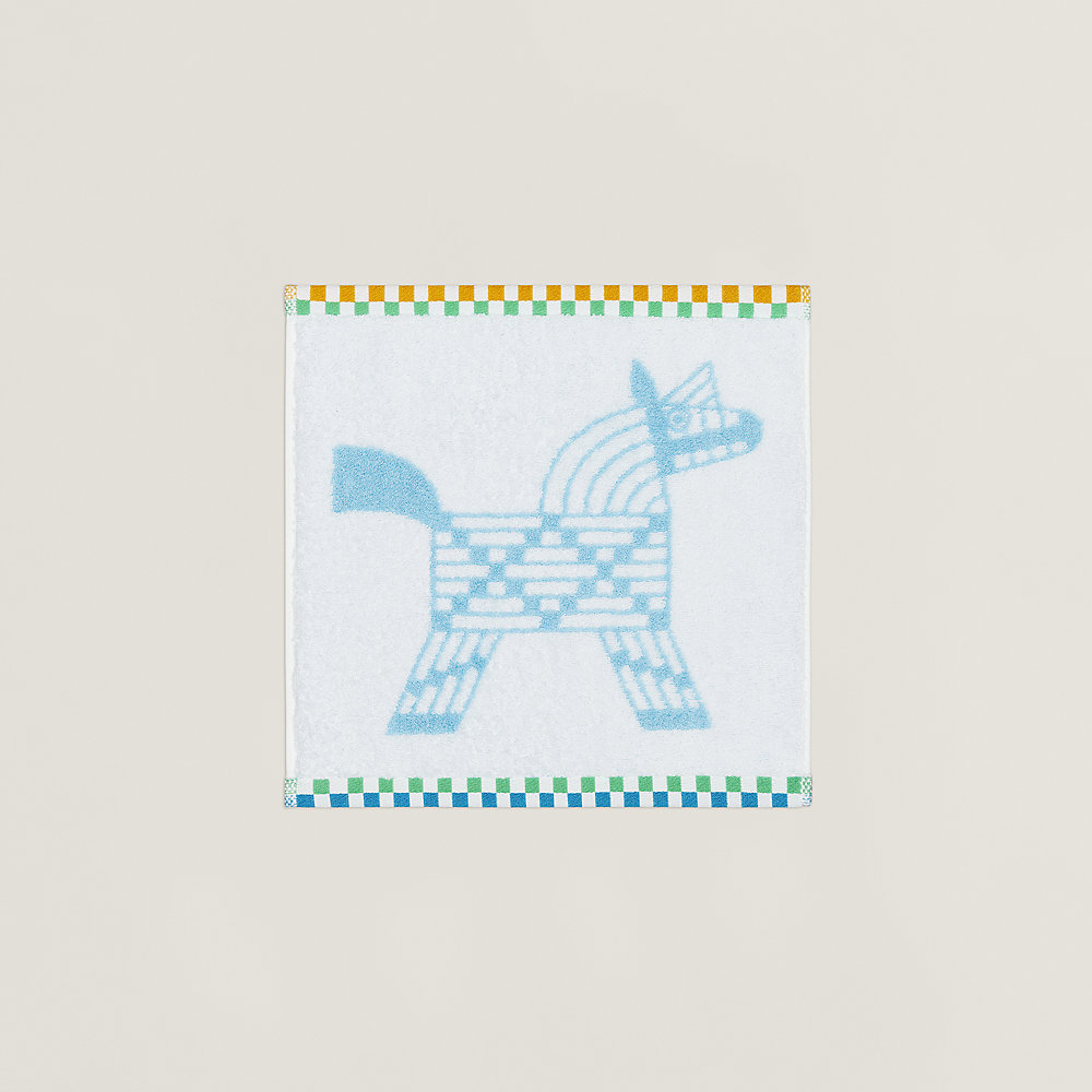 カレ・タオル 《アニモー・ナッテ》 - ブルー | Hermès - エルメス